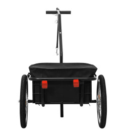 Remorque de vélo/chariot à main 155x60x83 cm Acier Noir