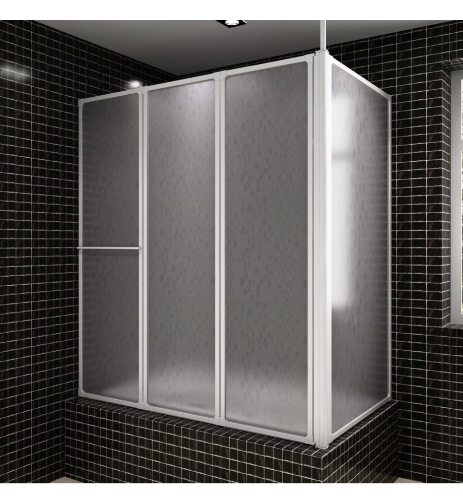 Pare baignoire en L 70x120x137 cm 4 panneaux pliables