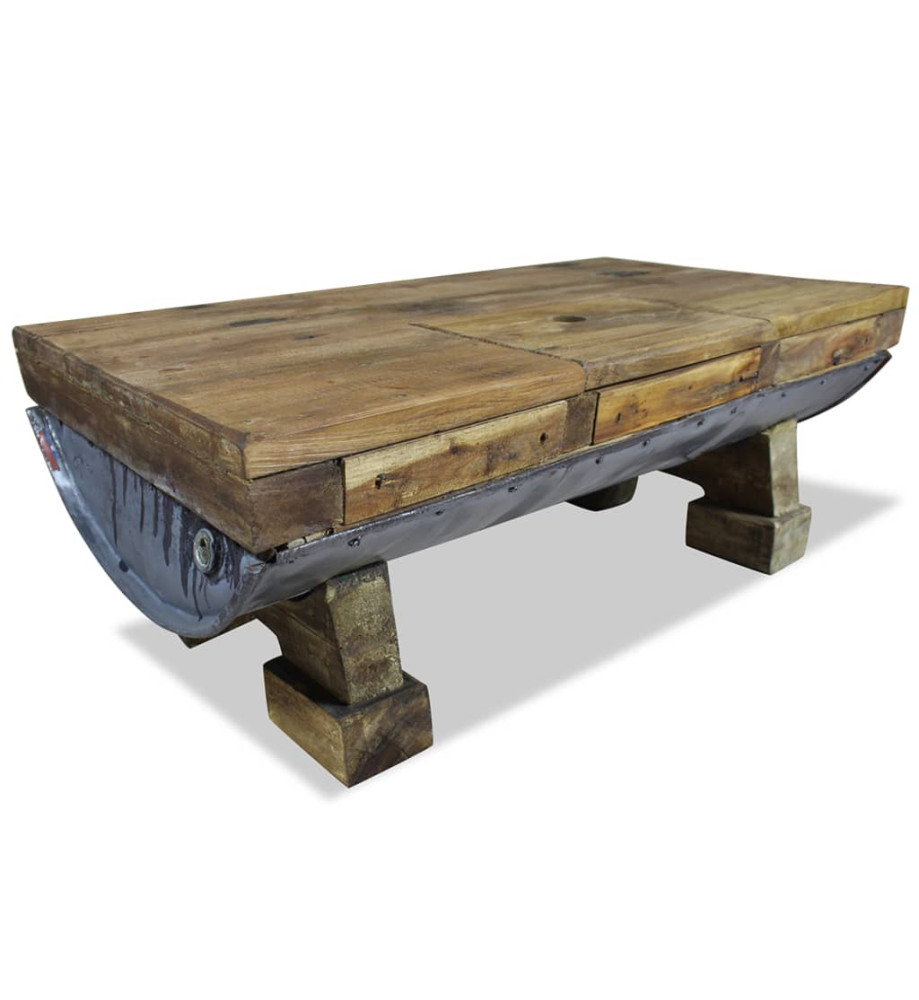 Table basse Bois de récupération massif 90 x 50 x 35 cm