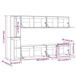 Meubles TV 6 pcs Bois massif de pin