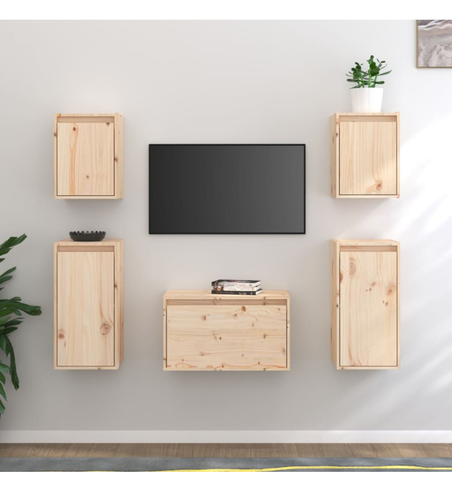 Meubles TV 5 pcs Bois massif de pin