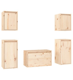 Meubles TV 5 pcs Bois massif de pin