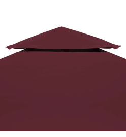 Toile supérieure double de belvédère 310 g/m² 3x3 m Bordeaux