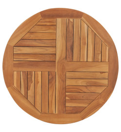 Dessus de table Bois de teck solide Rond 2,5 cm 80 cm
