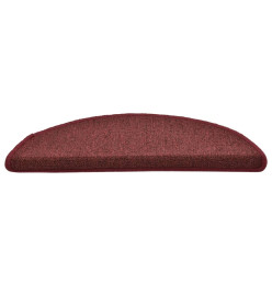 Tapis de marches d'escalier 15 pcs Rouge 56x17x3 cm