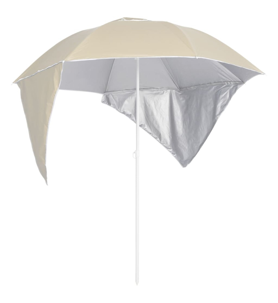 Parasol de plage avec parois latérales Sableux 215 cm