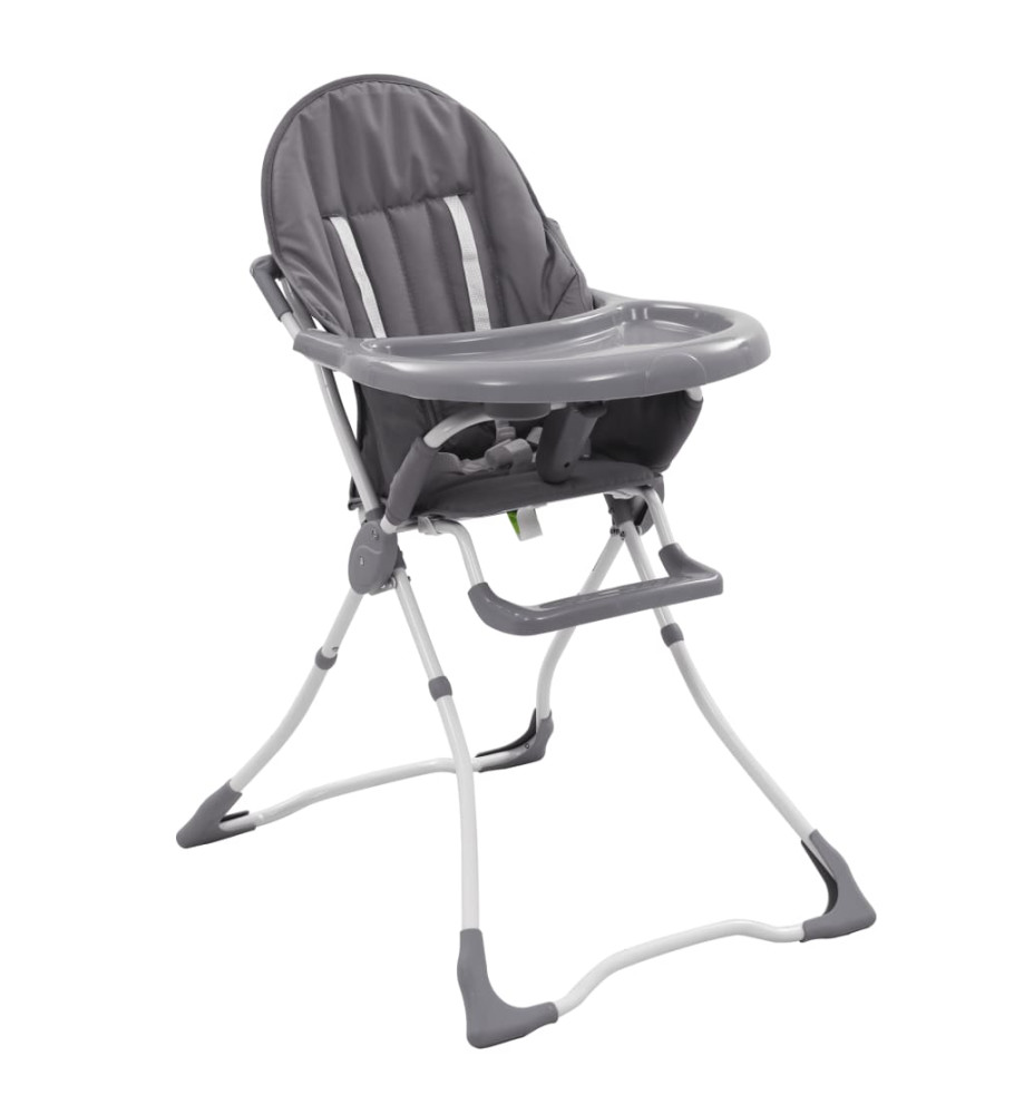 Chaise haute pour bébé Gris et blanc