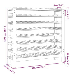 Casier à vin 109,5x30x107,5 cm Bois de pin massif