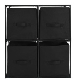 Armoire de rangement avec 4 paniers tissu Noir 63x30x71cm Acier