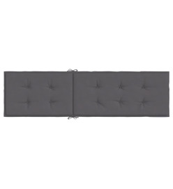 Coussin de chaise de terrasse anthracite (75+105)x50x3 cm