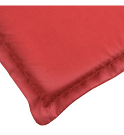 Coussin de chaise longue rouge 200x60x3 cm tissu oxford