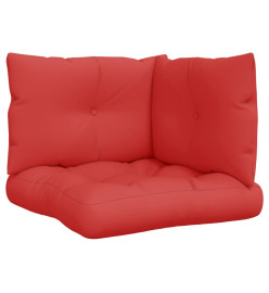 Coussins de palette 3 pcs rouge tissu