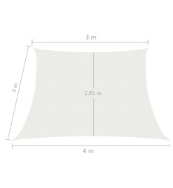 Voile d'ombrage 160 g/m² Blanc 3/4x3 m PEHD