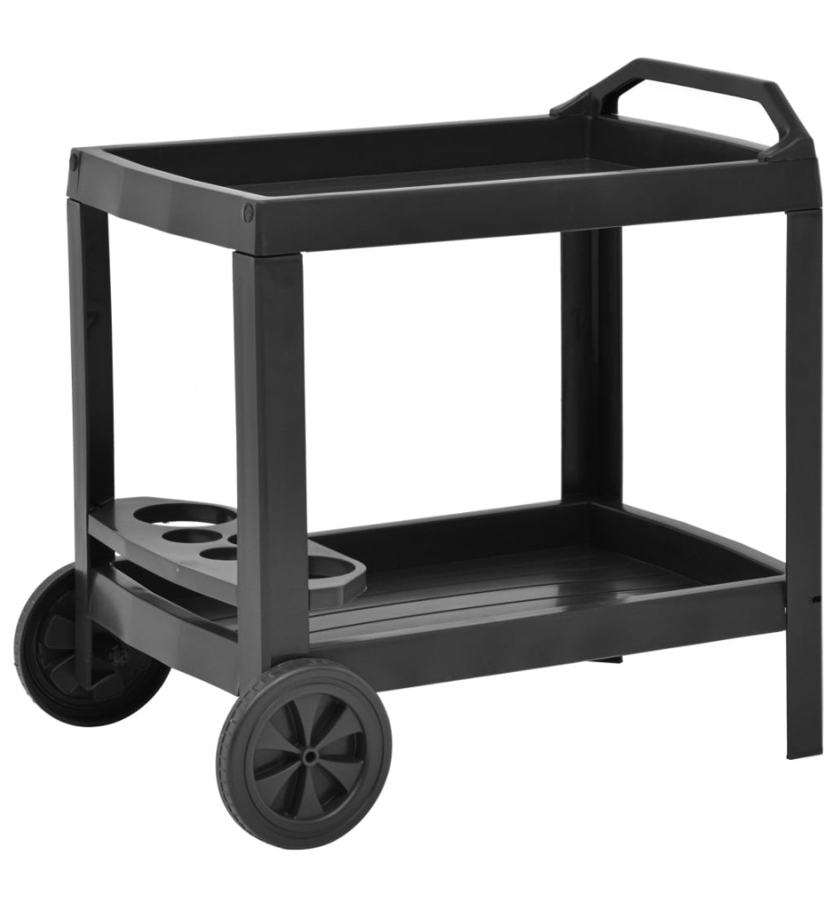 Chariot à boissons Anthracite 69x53x72 cm Plastique