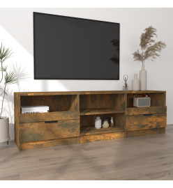 Meuble TV Chêne fumé 150x33,5x45 cm Bois d'ingénierie