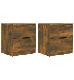 Tables de chevet 2 pcs Chêne fumé Bois d'ingénierie