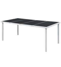 Table de jardin 190x90x74 cm Noir Acier
