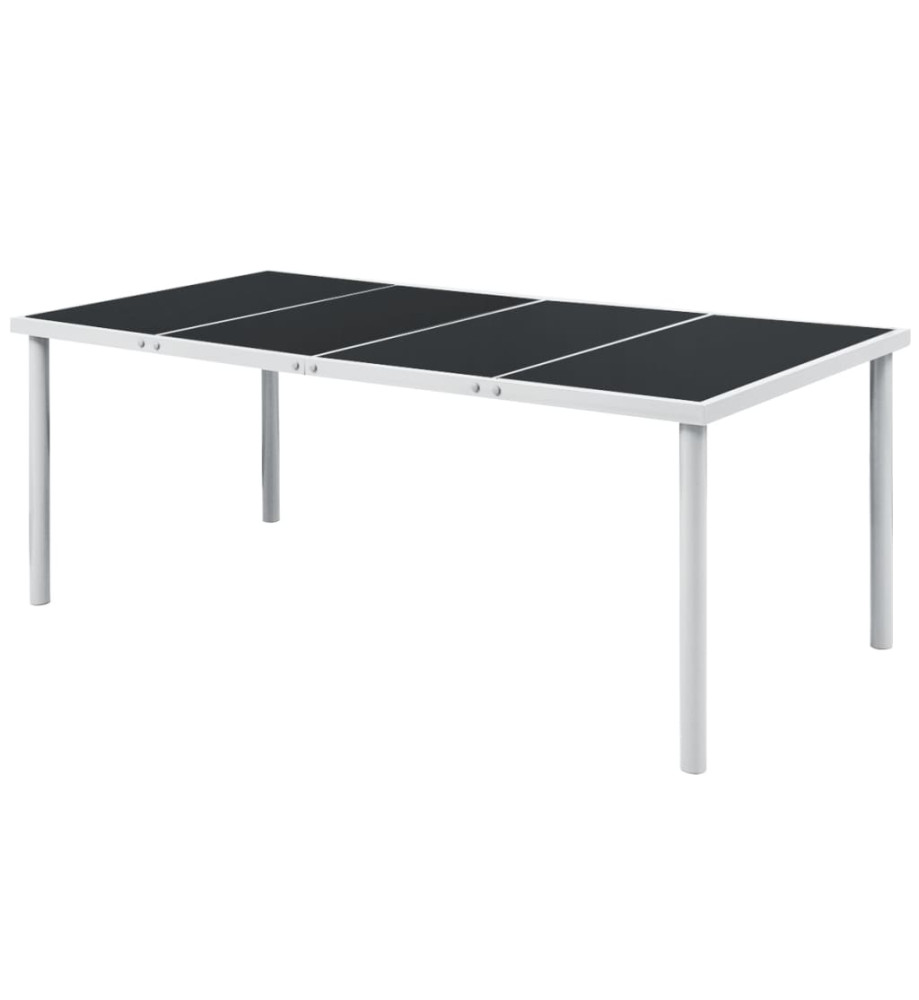 Table de jardin 190x90x74 cm Noir Acier Table de jardin 190x90x74 cm Noir Acier