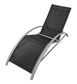Chaises longues et parasol Aluminium Noir