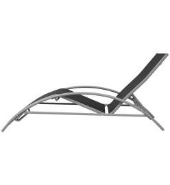 Chaises longues et parasol Aluminium Noir