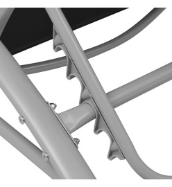 Chaises longues et parasol Aluminium Noir