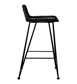 Chaises de bar lot de 2 noir Rotin