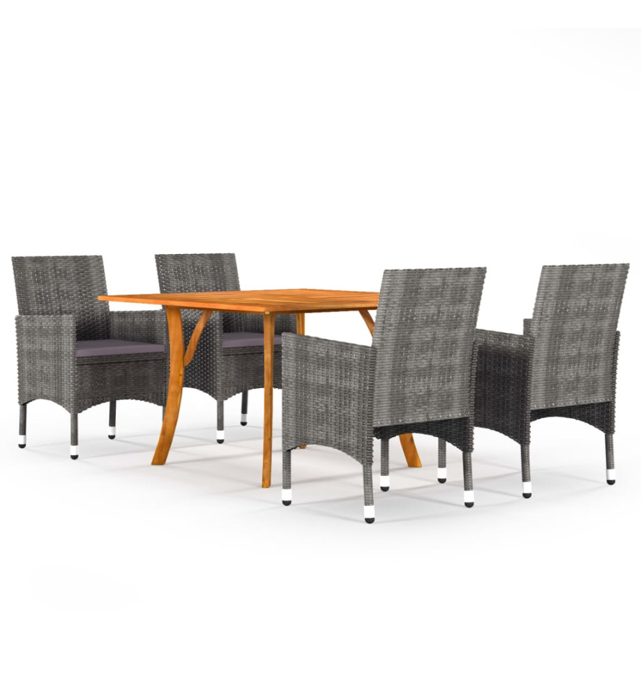 Ensemble de salle à manger de jardin 5 pcs Gris Ensemble de salle à manger de jardin 5 pcs Gris
