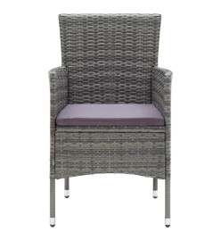 Ensemble de salle à manger de jardin 5 pcs Gris