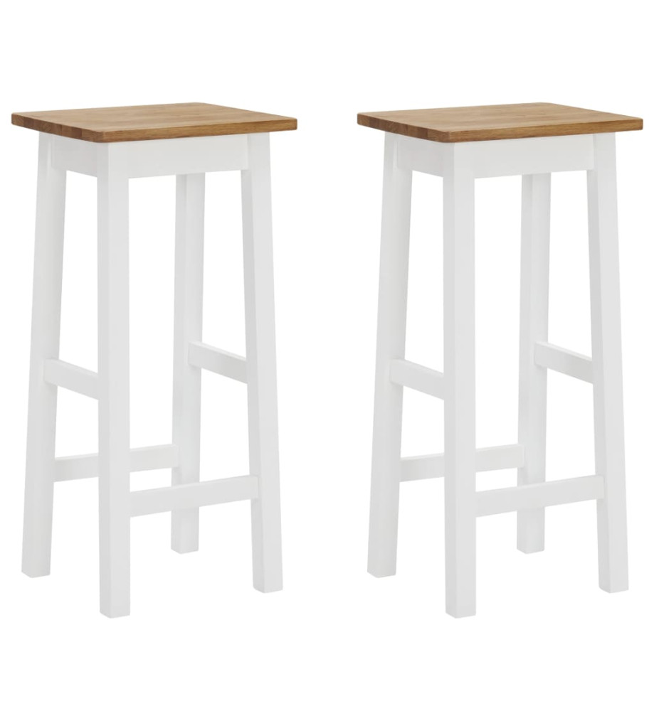 Tabourets de bar lot de 2 bois de chêne solide