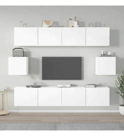 Ensemble de meubles TV 6 pcs Blanc brillant Bois d'ingénierie