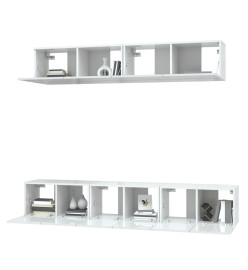 Ensemble de meubles TV 5 pcs Blanc brillant Bois d'ingénierie