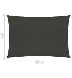 Voile d'ombrage PEHD 2x3,5 m Anthracite