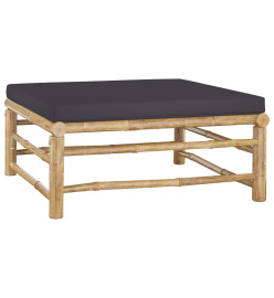 Salon de jardin 4 pcs avec coussins gris foncé Bambou