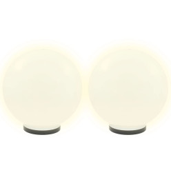 Lampe à LED sous forme de boule 2 pcs Sphérique 40 cm PMMA