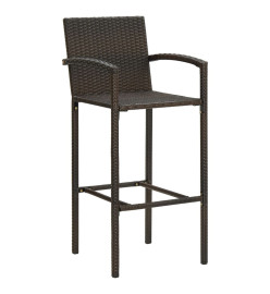 Tabourets de bar lot de 2 marron résine tressée