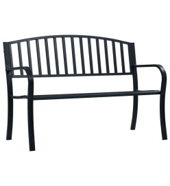 Banc de jardin 125 cm Noir Acier