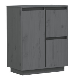 Buffet Gris 60x34x75 cm Bois massif de pin