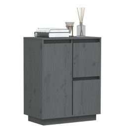 Buffet Gris 60x34x75 cm Bois massif de pin