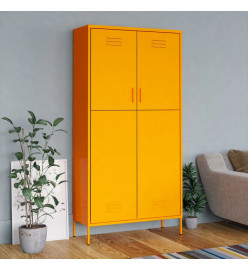 Garde-robe Jaune moutarde 90x50x180 cm Acier