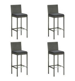 Ensemble de bar de jardin avec coussins 5 pcs Gris