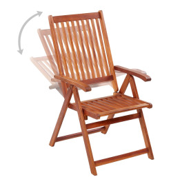 Chaises pliables de jardin 3 pcs Bois d'acacia solide