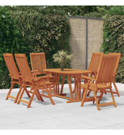 Ensemble à dîner de jardin 7 pcs Bois d'eucalyptus massif
