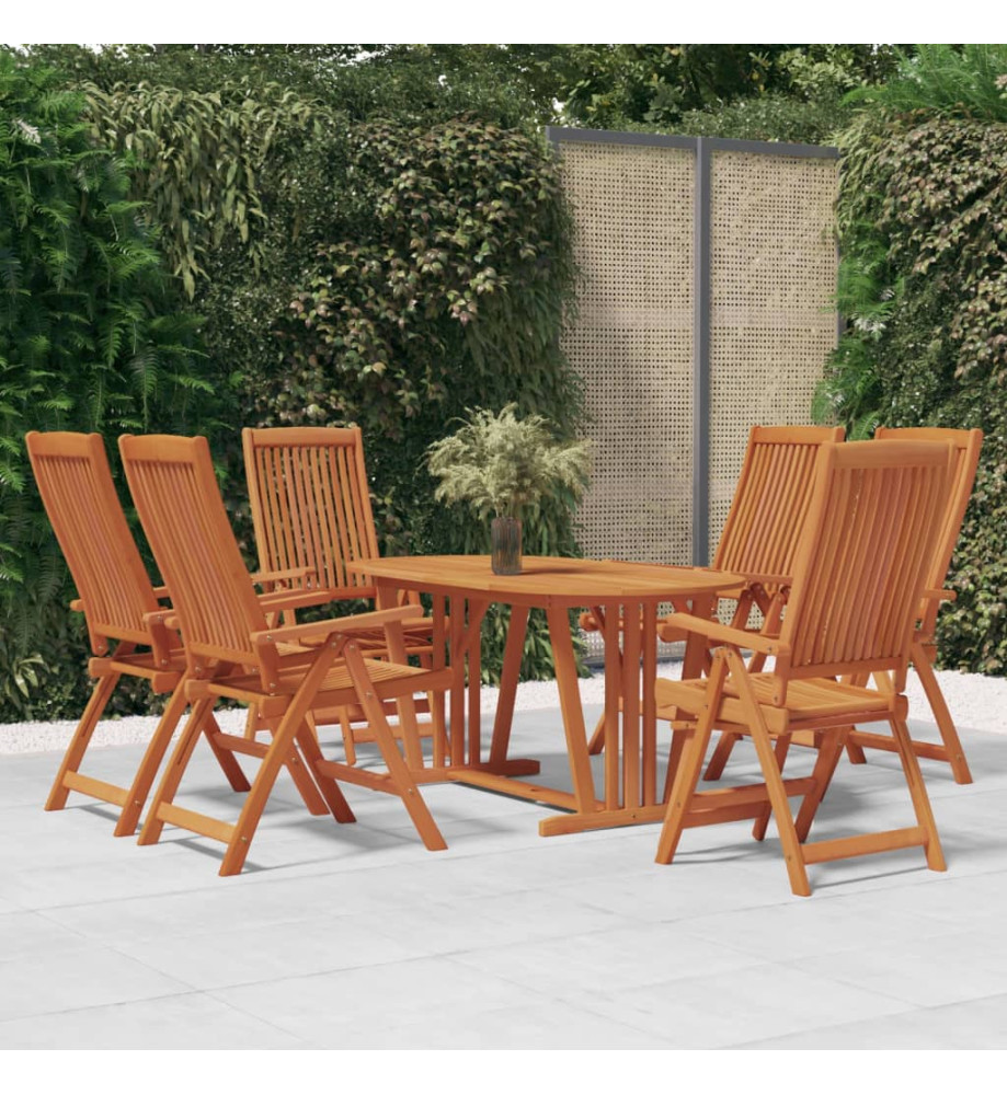 Ensemble à dîner de jardin 7 pcs Bois d'eucalyptus massif Ensemble à dîner de jardin 7 pcs Bois d'eucalyptus massif