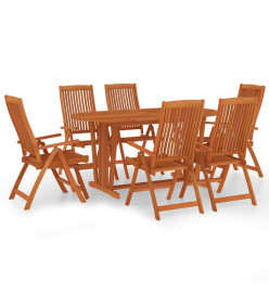 Ensemble à dîner de jardin 7 pcs Bois d'eucalyptus massif