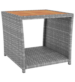 Ensemble de salon de jardin 3 pcs gris poly rotin et acacia