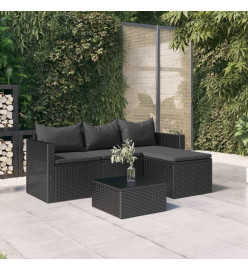 Salon de jardin Noir Résine tressée