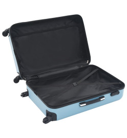 Valise rigide 3 pcs Bleu ABS