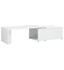 Table basse Blanc brillant 150x50x35 cm Aggloméré