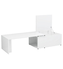 Table basse Blanc brillant 150x50x35 cm Aggloméré