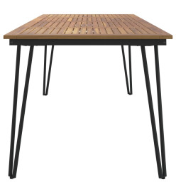 Table de jardin avec pieds épingle à cheveux 180x90x75 acacia